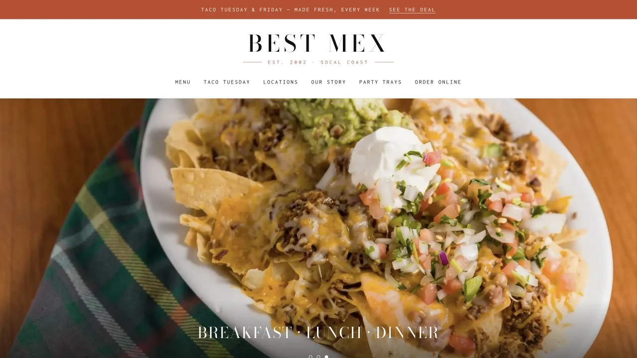 Best Mex Grill website design