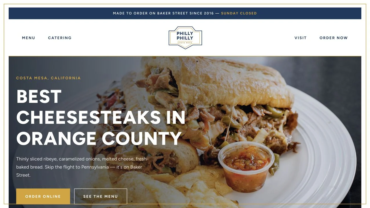 Philly Philly website design
