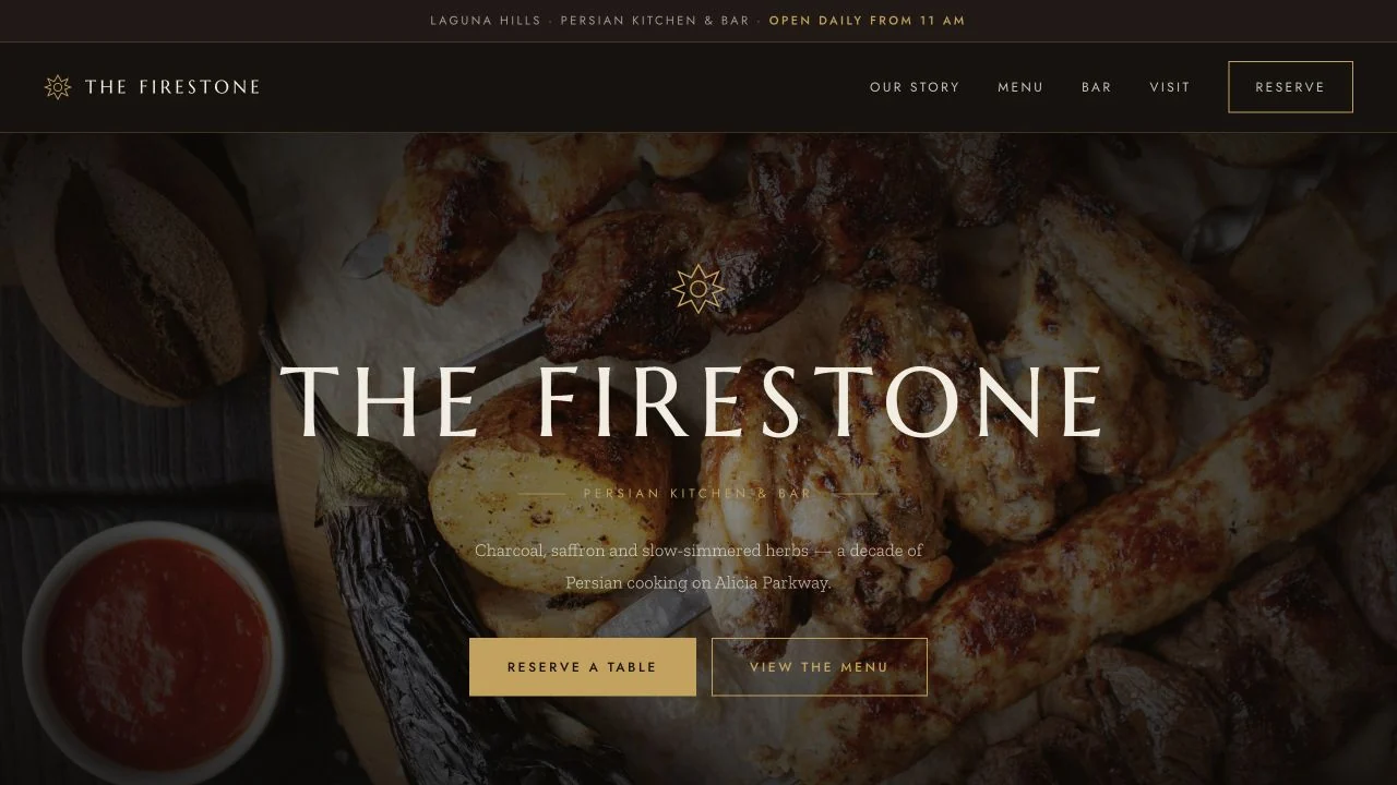 The Firestone website design